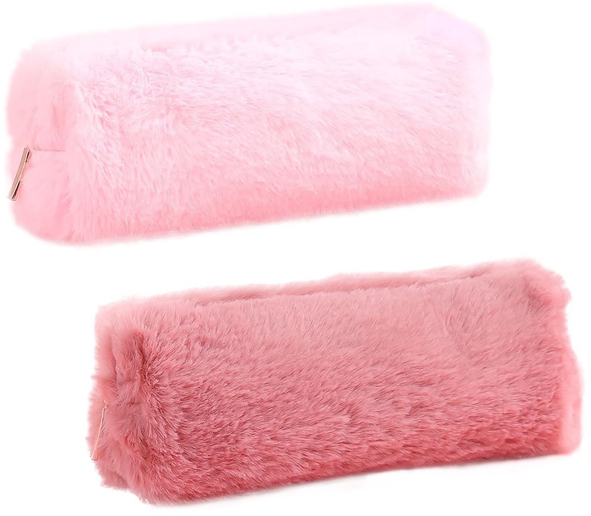 Dailygoods- Pluche Etui 2 Stuks - Sieradentas/Cosmeticatas - Geschikt voor School/Werk/Reizen - Lichtgewicht/Herbruikbaar - Grote Opslagruimte - Afmetingen 21 x 9 x 6 cm - Pennenetui