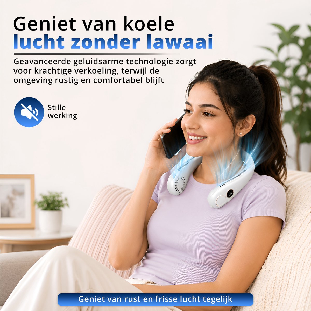 Draagbare Gezichtsventilator Nek Ventilator - Airco Gezichtsventilator & Handventilator - Portable Neck Fan — afbeelding 6