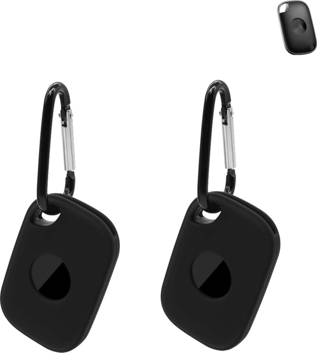 2-pack Beschermhoes voor Tile Life 360 Pro 2024 Anti-verlies Tracker Siliconen Sleutelhanger - Duurzame en Stijlvolle Hoes, Waterdicht, Anti-val, Zwart