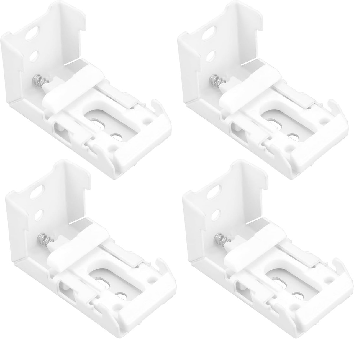 4 stks Romeinse Blind Lente Beugels Vouwgordijnen Push Spring Beugel 45x28x25mm voor 21mm Rolluiken Rolgordijn Beugels Bevestiging Wit