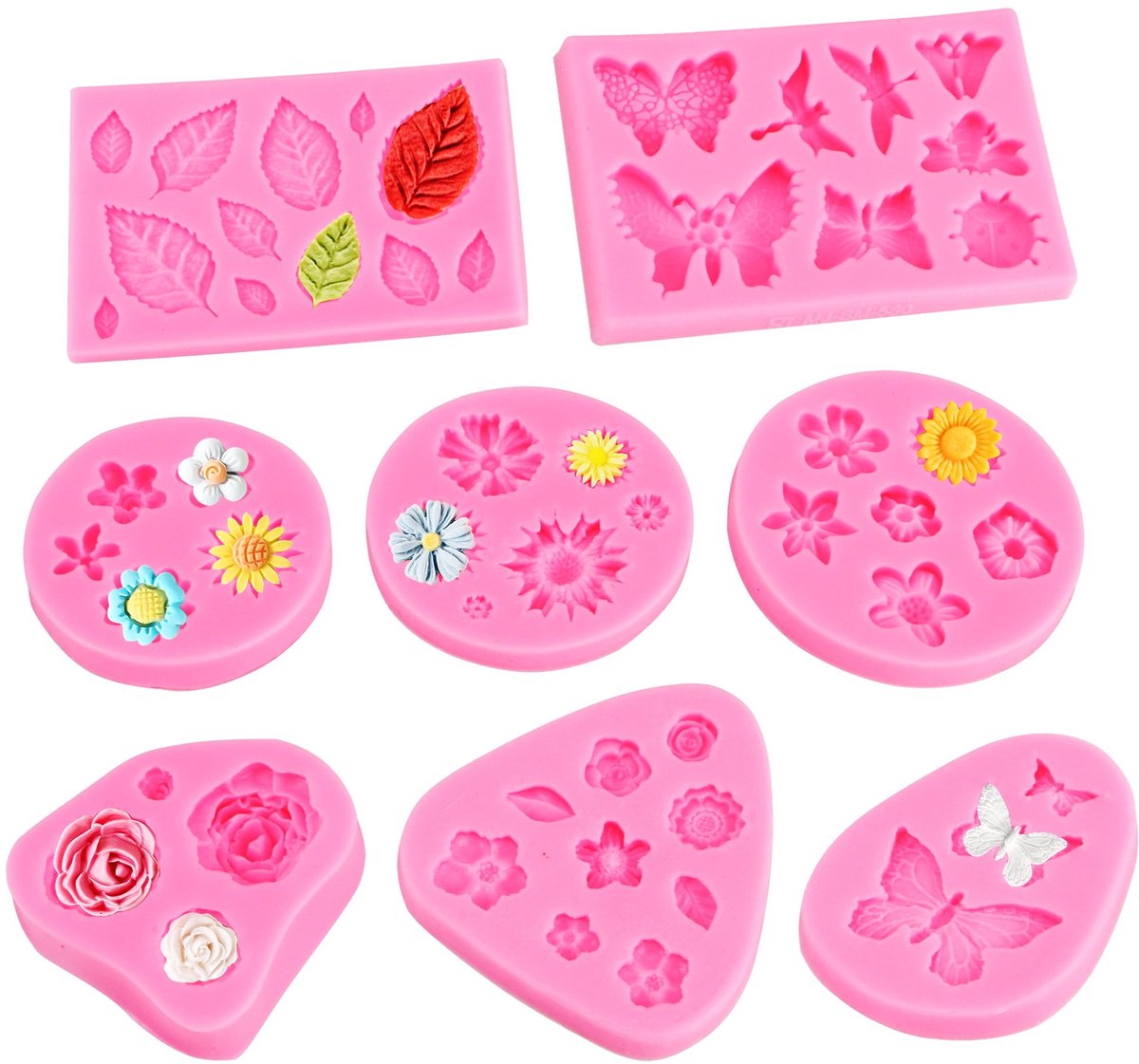 Vorm, madeliefjes bloemen, vlinders, bladeren, libel, bow, zonnebloem, decoratieve siliconen vormen voor taartdecoratie, chocolade, handgemaakte snoepproductie
