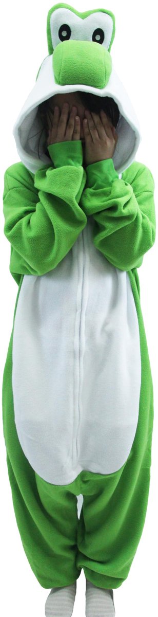 Groene Yoshi unisex pyjama van fleece voor volwassenen zachte dieren onesie voor dames en heren warme nachtkleding huispak cosplay kostuum Halloween loungewear — afbeelding 4