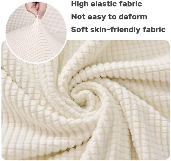 kuipstoelhoes met effen kleur, jacquard, stoelbeschermer, elastisch, stofdicht, wasbaar, universele stoelhoes voor club, woonkamer, kantoor, receptie (wit) — afbeelding 2