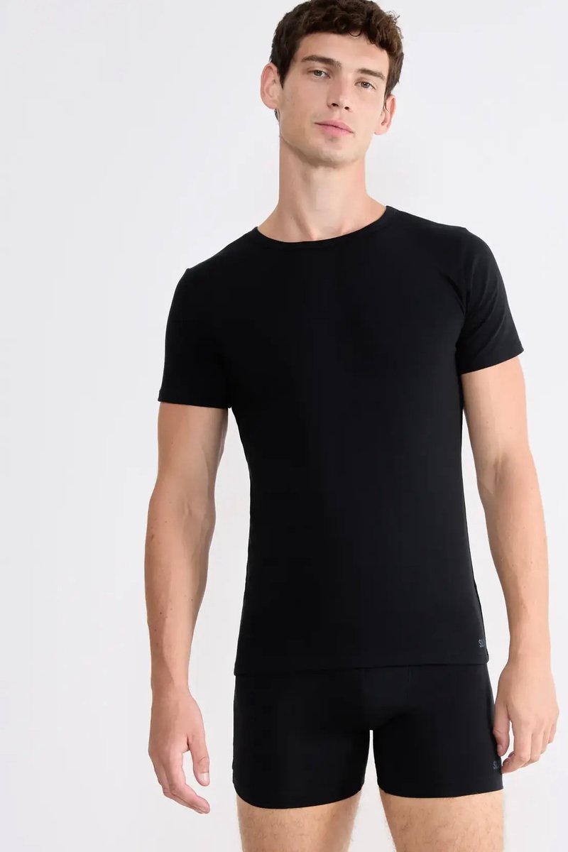 sloggi men GO ABC 2.0 O-Neck 2P Heren Ondershirt - Zwart - Maat XL
