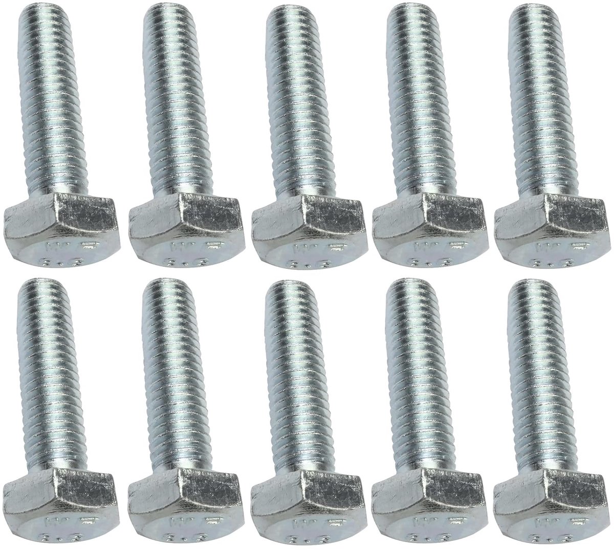 - C47372 - Set van 10 stuks - zeskantbouten M8x30 - met zeskantkop - Ø8x30mm - DIN 933 - klasse 8.8 - van verzinkt staal - voor klussen - montagegereedschap ijzerwaren