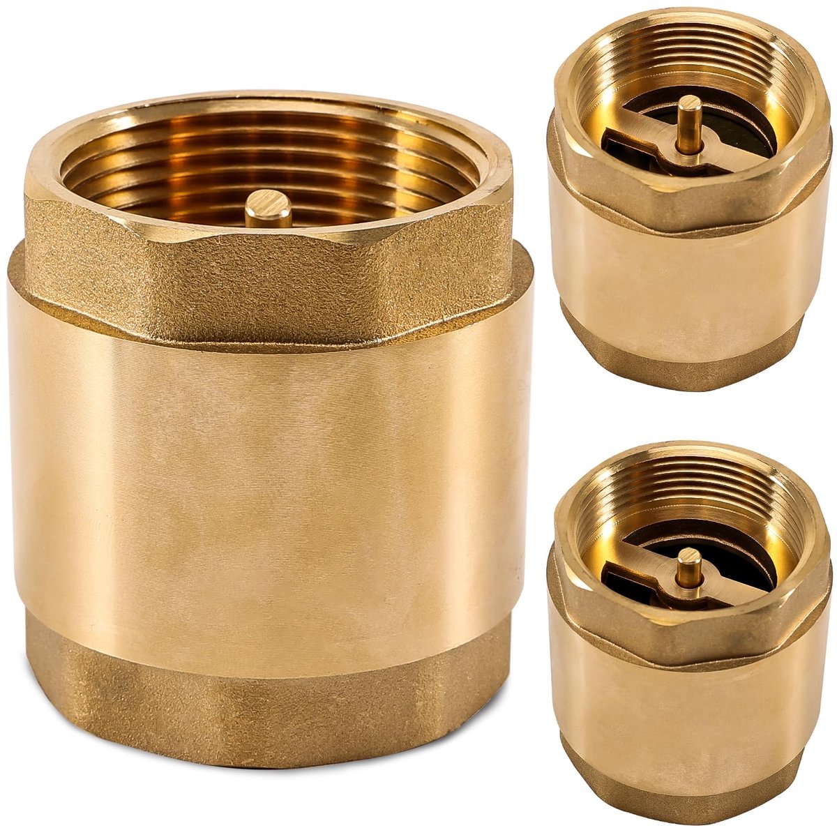 1 1/2 Inch Messing Terugslagklep Met Binnenschroefdraad, DN40 Backflow-bescherming, Universeel Met Binnendraad Aan Beide Zijden, Verticaal Voor Water