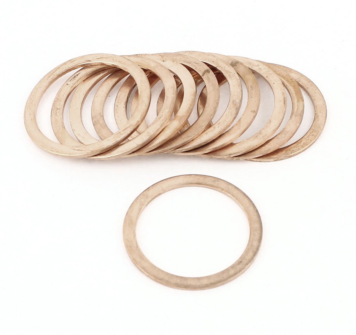 sourcingmap, 30 mm binnendiameter platte koperen ring, afdichting, 10 stuks