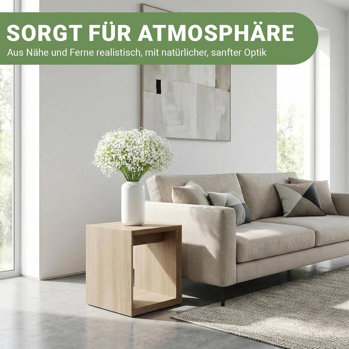 konstgjord, 28 st. Gypsophila bloemen, 28 cm kunstmatige gypsophila voor bruiloft feest doe-het-zelf krans thuisinrichting bloemdecoratie (wit)