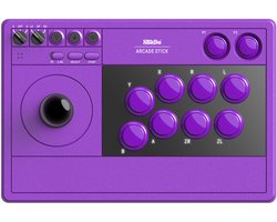 8BitDo Arcade Stick 2.4G PC & NS Purple - Geschikt voor Switch en Windows - Bluetooth, 2,4 GHz, USB-C - Paars