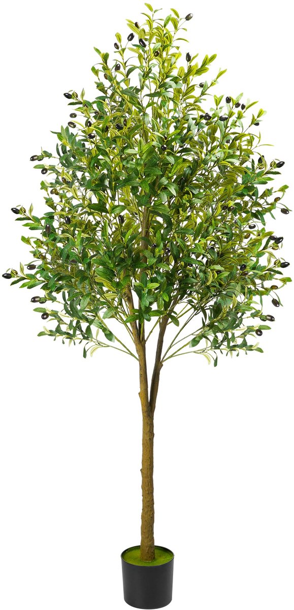 Kunstmatige olijfboom, 180 cm, grote kunstolijfboomplanten, perfect als stijlvolle decoratie voor binnen en buiten