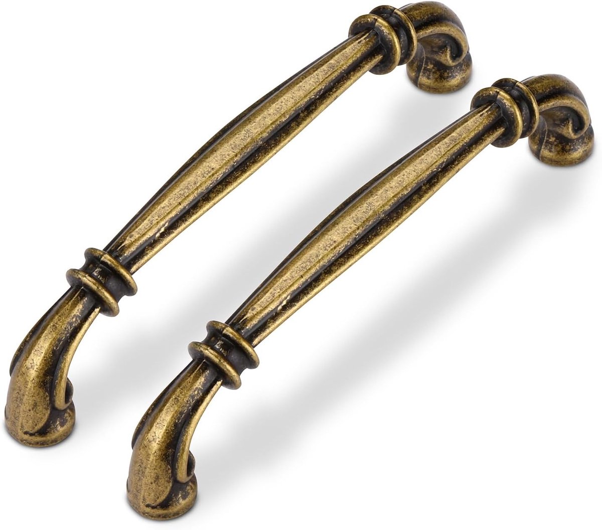 Vintage Antieke Messing Kastgrepen - 128mm Gatafstand - Retro Deurgrepen voor Keukenmeubels en Laden