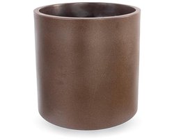 newgarden Hortensia Ronde bloempot, wit, decoratief, voor binnen en buiten, zeer uv-bestendig, grote bloempot voor bloemen en planten, van polyethyleen (brons, 30 cm)