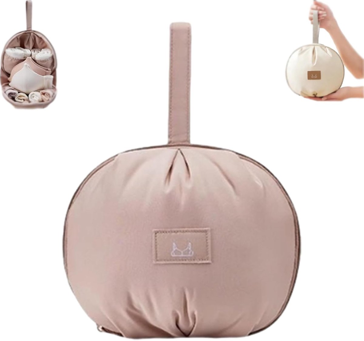 Lingerie Organizer - Ondergoed Opbergtas - Reis Organizer met Vakken - Voor Beha's, Slips & Sokken - Koffer Organizer voor Vakantie & Kast - Roze - 1 Stuk