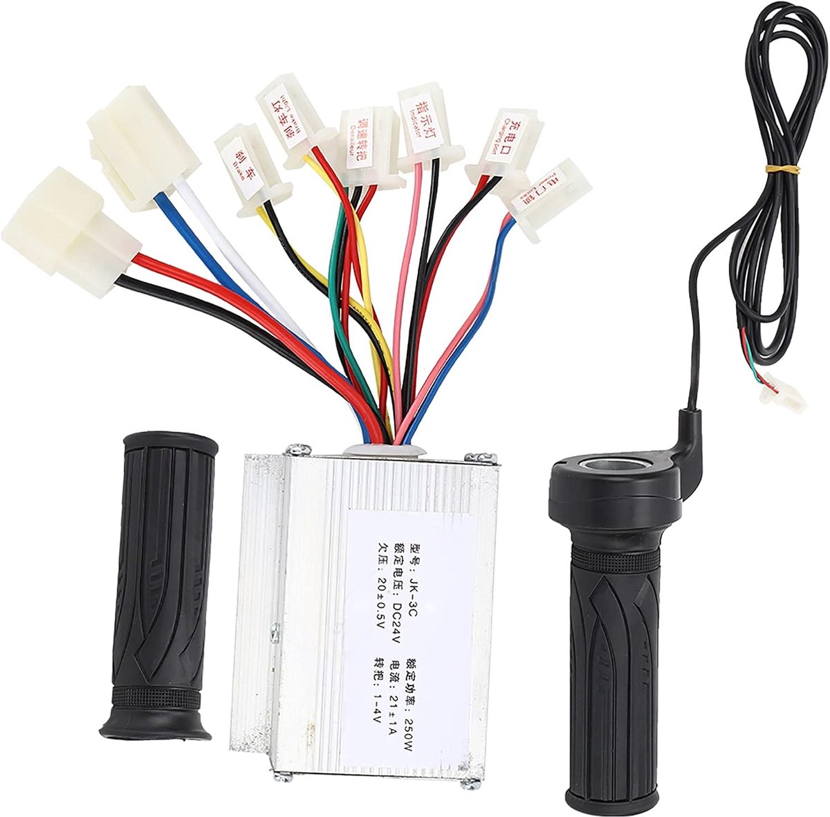 SnelShoppen - Universele Brush Elektrische Fiets Controller met Duim Gas, 24V, 250W, Compleet Controller Set, Betrouwbaar en Veilig voor E-Bikes