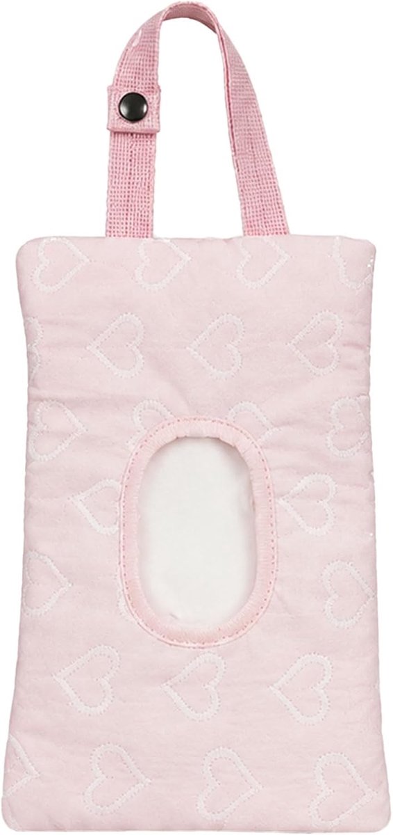 SnelShoppen - Padded Wet Wipes Bag voor Baby, Hangende Wipes Pouch, Ideaal voor Kinderwagens, Reizen, Praktische en Draagbare Opbergoplossing met Hart