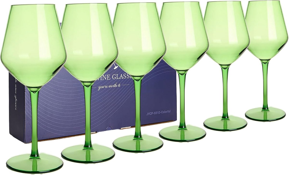 SnelShoppen - Onbreekbare Camping Wijn glazen Set van 6 - Kleurige Tritan Plastic Drijvende Wijn Glazen 440 ml - Perfect voor Feest, Tuin en Zwembad