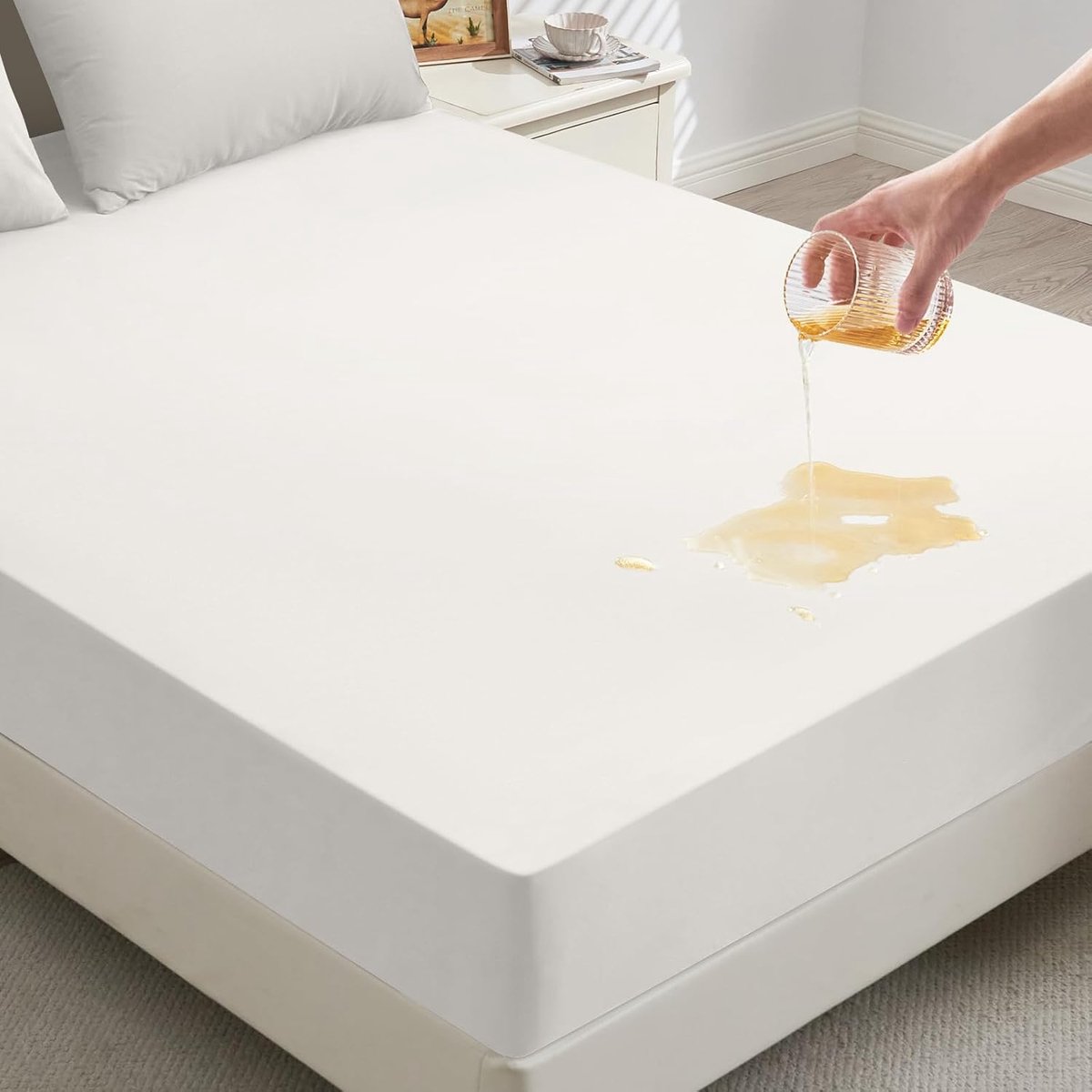 SnelShoppen - Matrasbeschermer 140x200cm Waterproof, Ademend, Stretch, Geschikt voor Matrassen tot 30cm, Wasbare Incontinentiepad, Vochtbescherming vo