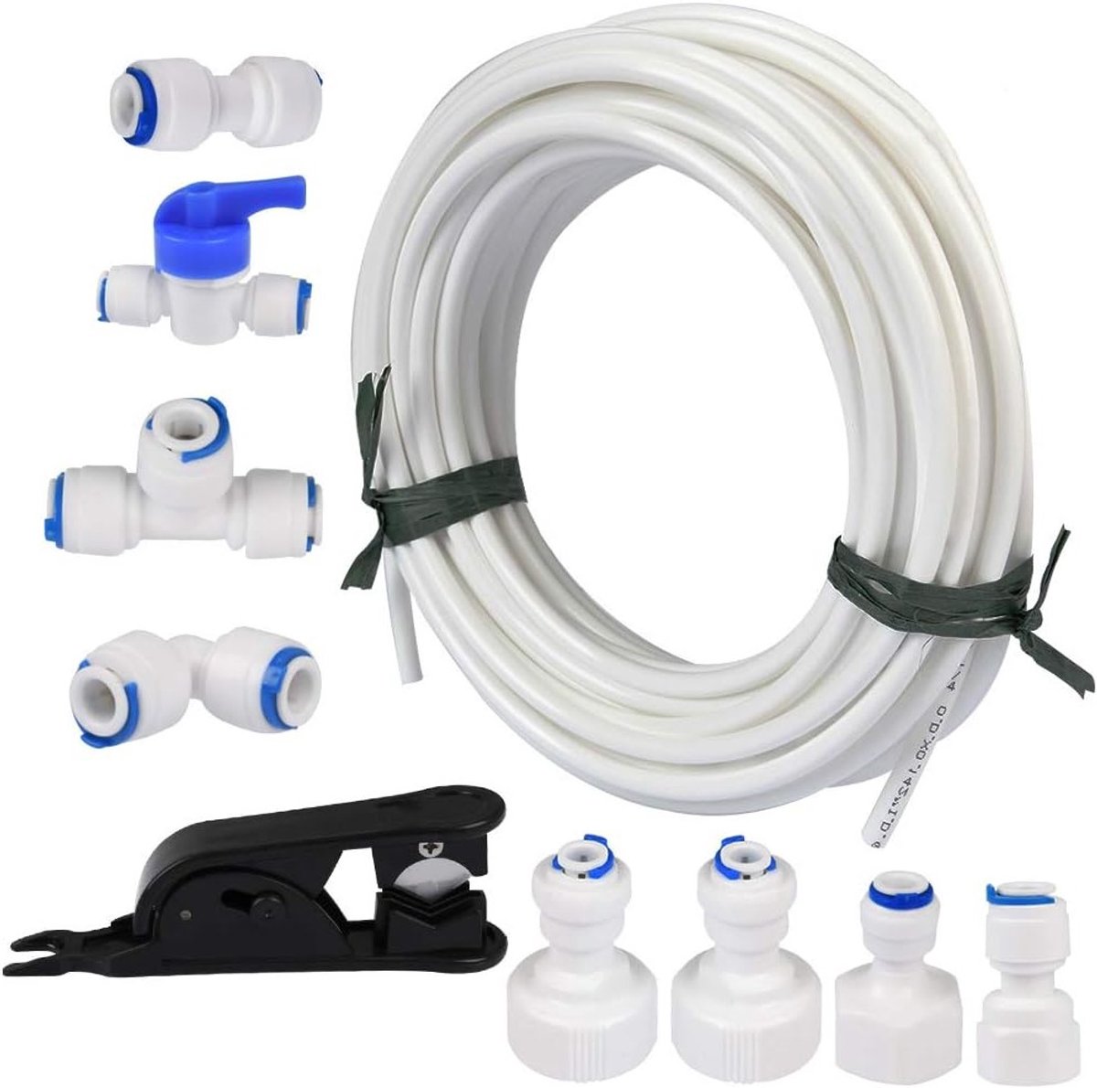 15m Water Inlaat Slang en Koelkast Aansluitset voor Europese Koelkasten en Dubbele Koelkasten (1/4 Inch Pijp) - Ideaal voor Waterdispenser en IJsblokjesmachine