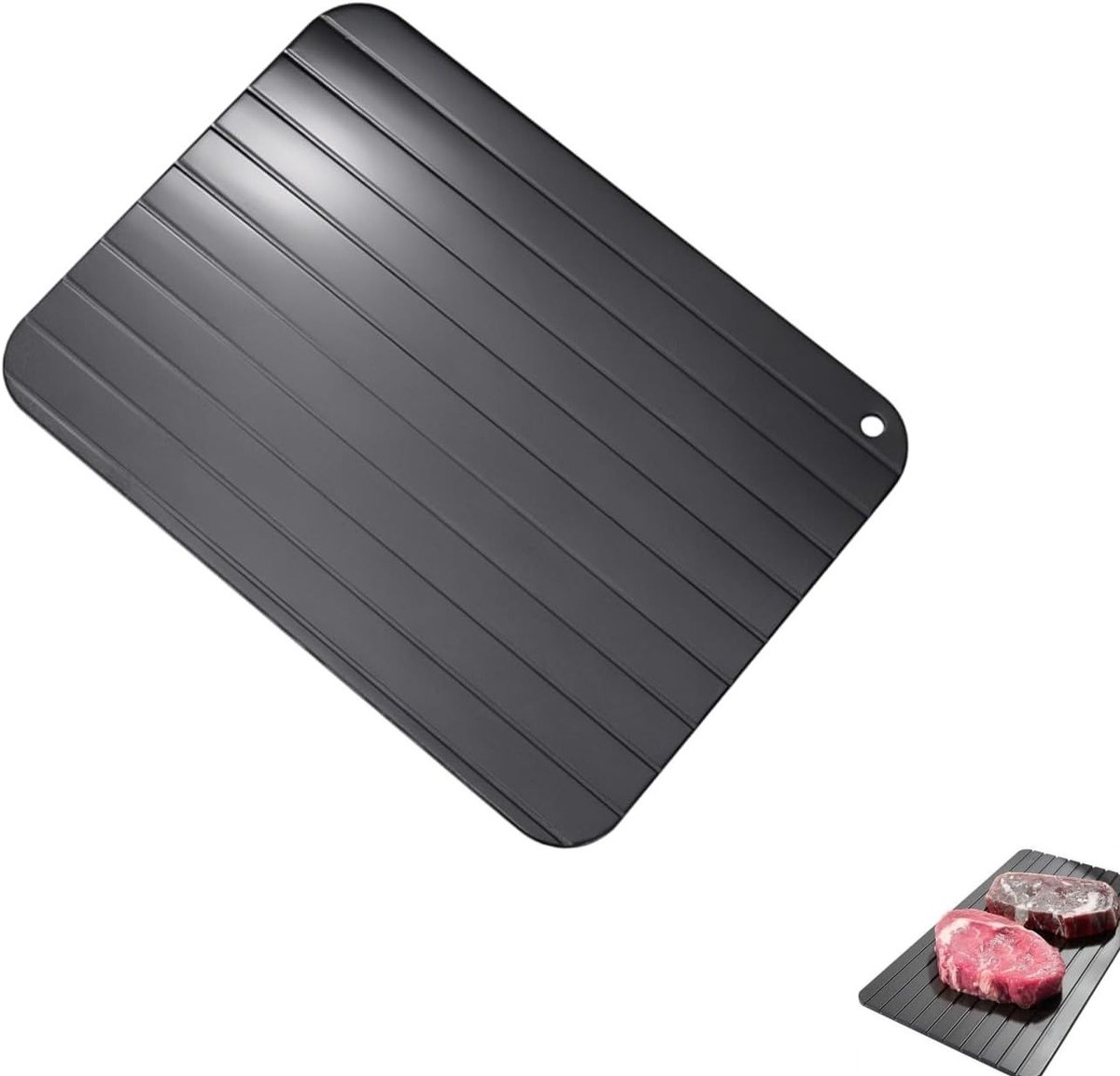 Snelontdooiplaat voor bevroren vlees en groenten, ideaal voor efficiënt ontdooien (23 x 16,5 x 0,2 cm)
