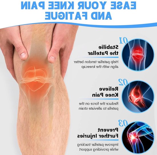 Set van 2 verstelbare kniebeschermers voor patella, meniscussteun en bandjes, ideaal voor sport, hardlopen en dagelijks gebruik — afbeelding 2
