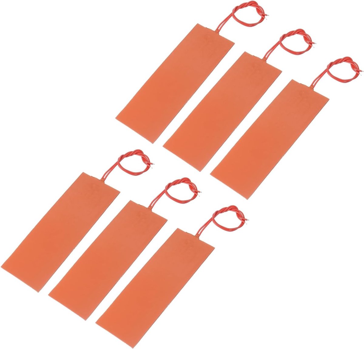 Thijox - Siliconen verwarmingsmat 12V 20W - Flexibele verwarmingsfolie 150mm x 50mm - Verwarmingsplaat voor constante temperatuur - 6 stuks - Ideaal v