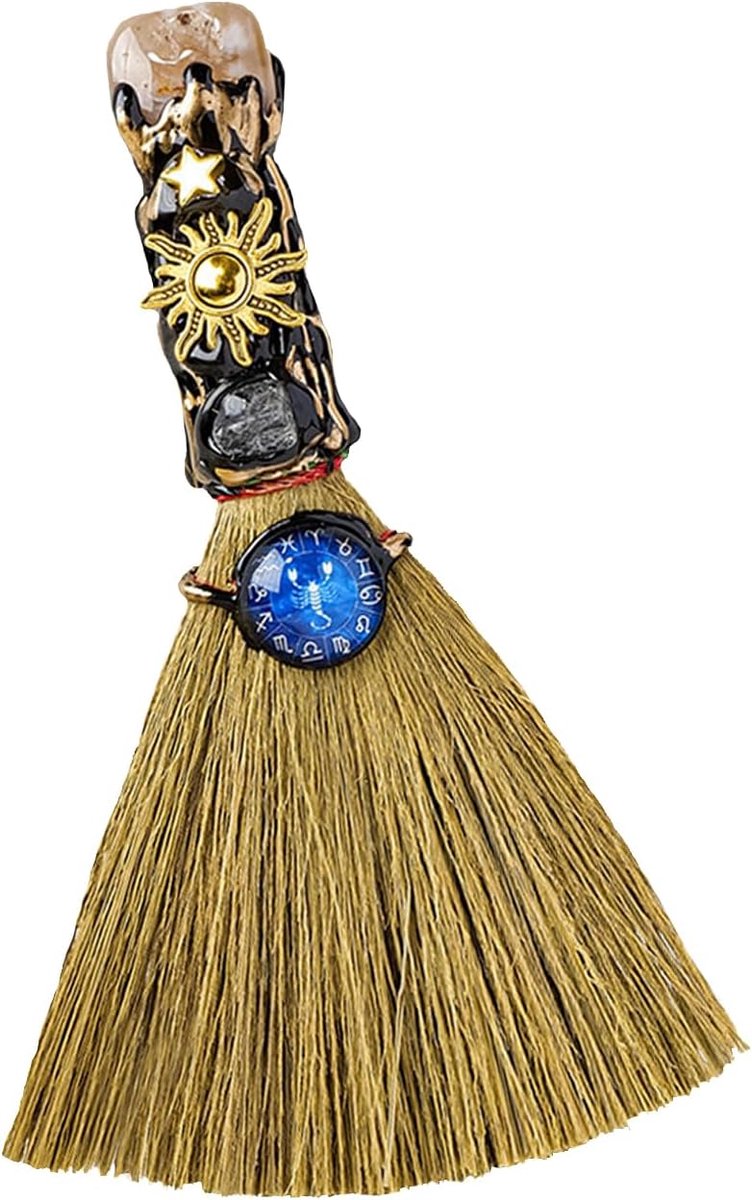 SnelShoppen - Handgemaakte Crystal Witches Altarns met Broom en Genezing Kristallen voor Meditatie, Yoga en Ruimte Reinigen - Scorpio (Oct 23 - Nov 21