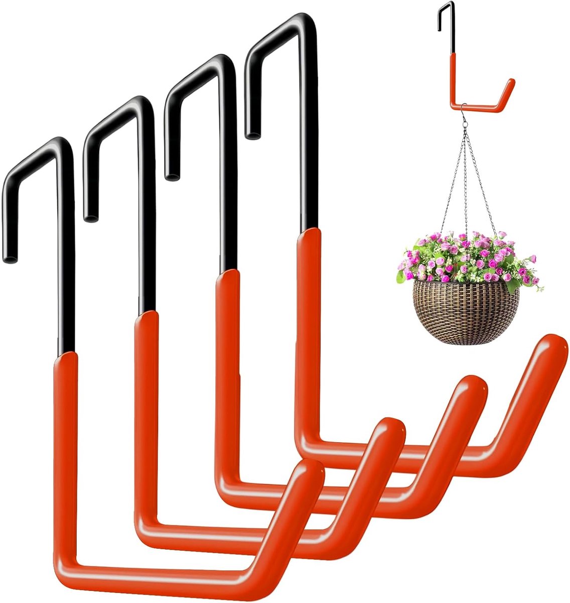 SnelShoppen - Bicycle Holder 4 Pack Garage Hooks - Robuuste S-vormige Fietshaken voor Hangende Fietsen, Tuingereedschap, Bloempotten, Hoogwaardige IJz
