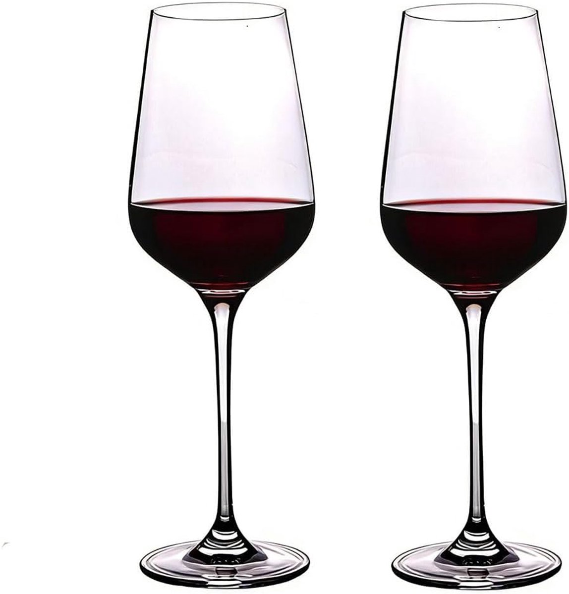 SnelShoppen - Bordeaux wijnglazen set van 2, 500 ml loodvrij kristal, elegante rode wijnglazen voor Cabernet Sauvignon, Merlot, vaatwasmachinebestendi