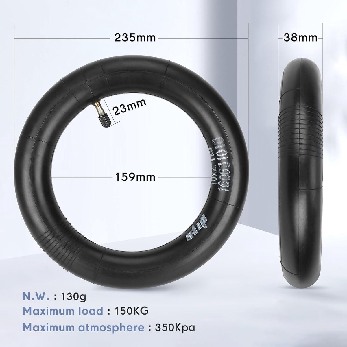 SnelShoppen - 10x2.125 Inch Binnenband voor Elektrische Scooter, Dubbele Dikte, Vervangingswiel voor 10 Inch Scooters, Geschikt voor F20 F25 F30 F40 e