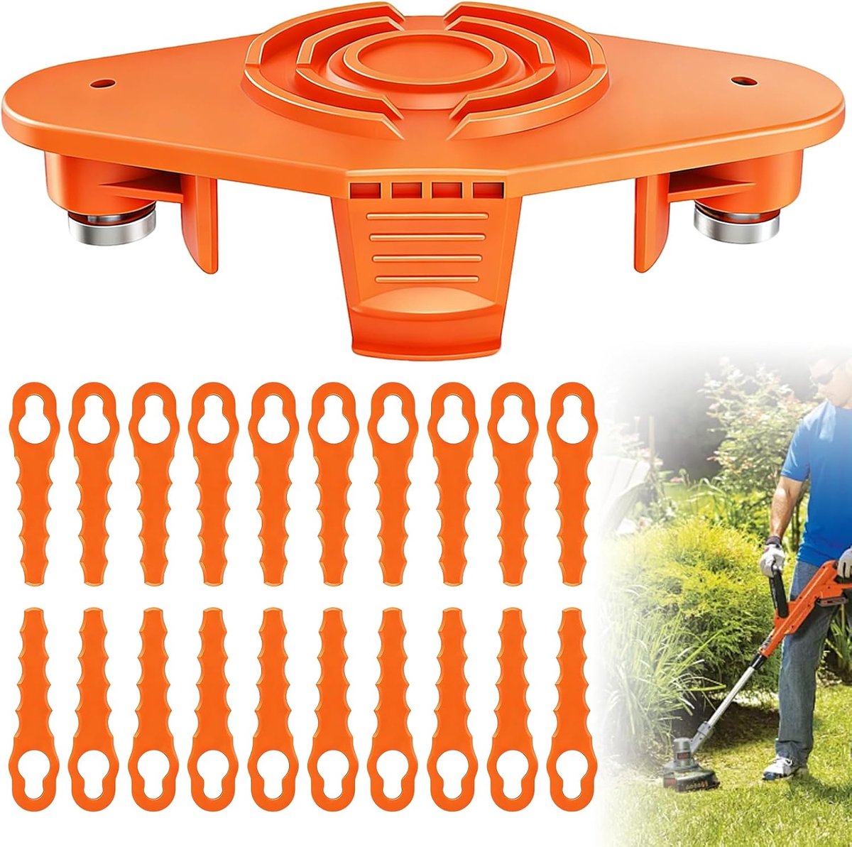 SnelShoppen - Upgrade WA0004 Draadspoel Mesjes Geschikt voor Accu Grastrimmer, Nylon Blades, Duurzaam, 10 Stuks, Tuin, Onderhoud, Grasmaaien