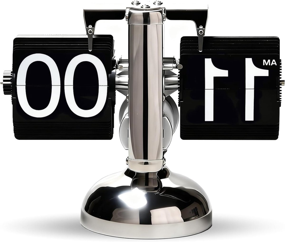 Retro flipklok met digitaal display en tandwielmechanisme, uniek design voor thuis en kantoor, stijlvolle tijdmeter voor muur en tafel, perfect als cadeau.