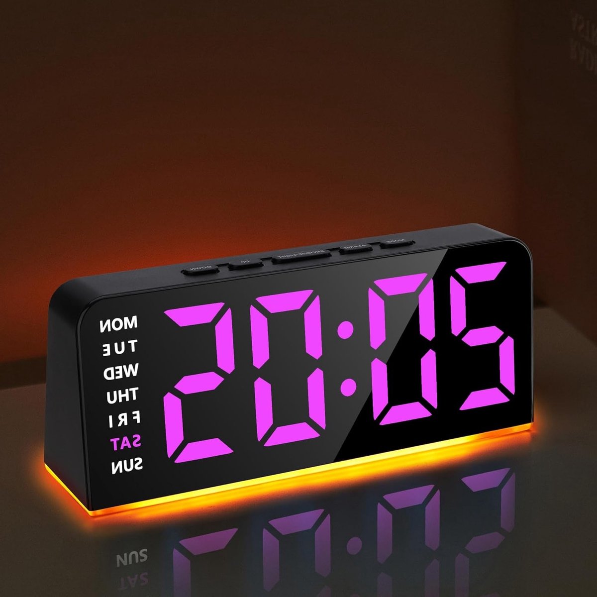 LED Digitale Weerkleurige Alarmklok met Grote Cijfers, Nachtlampje, Snooze, Instelbare Helderheid en Dubbele Alarmen voor Slaapkamer en Kantoor, Roze