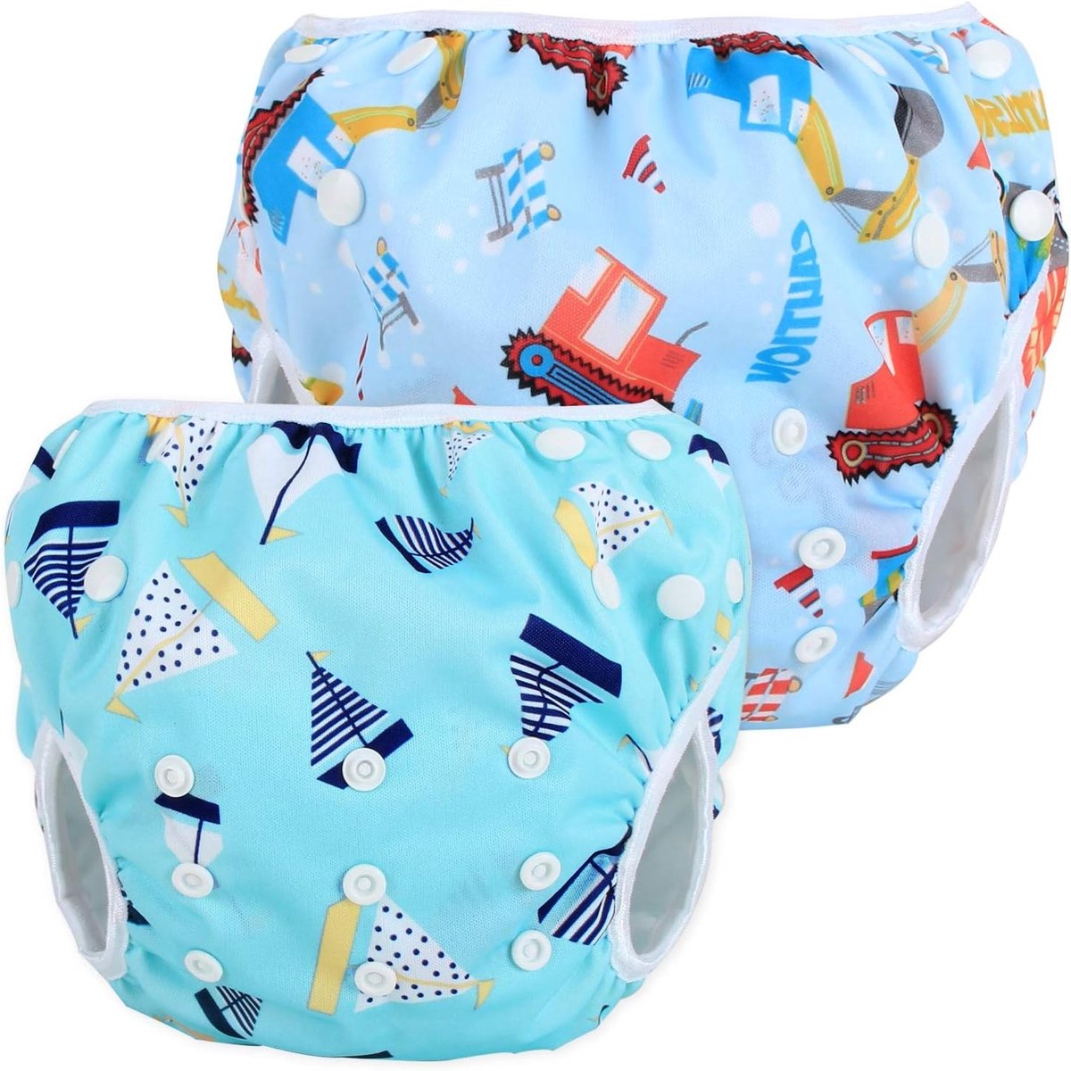 Herbruikbare zwemluier voor jongens en meisjes (2-pack), comfortabel, wasbaar en verstelbaar, perfect voor zwemlessen en vakanties, geschikt voor baby's van 0-3 jaar