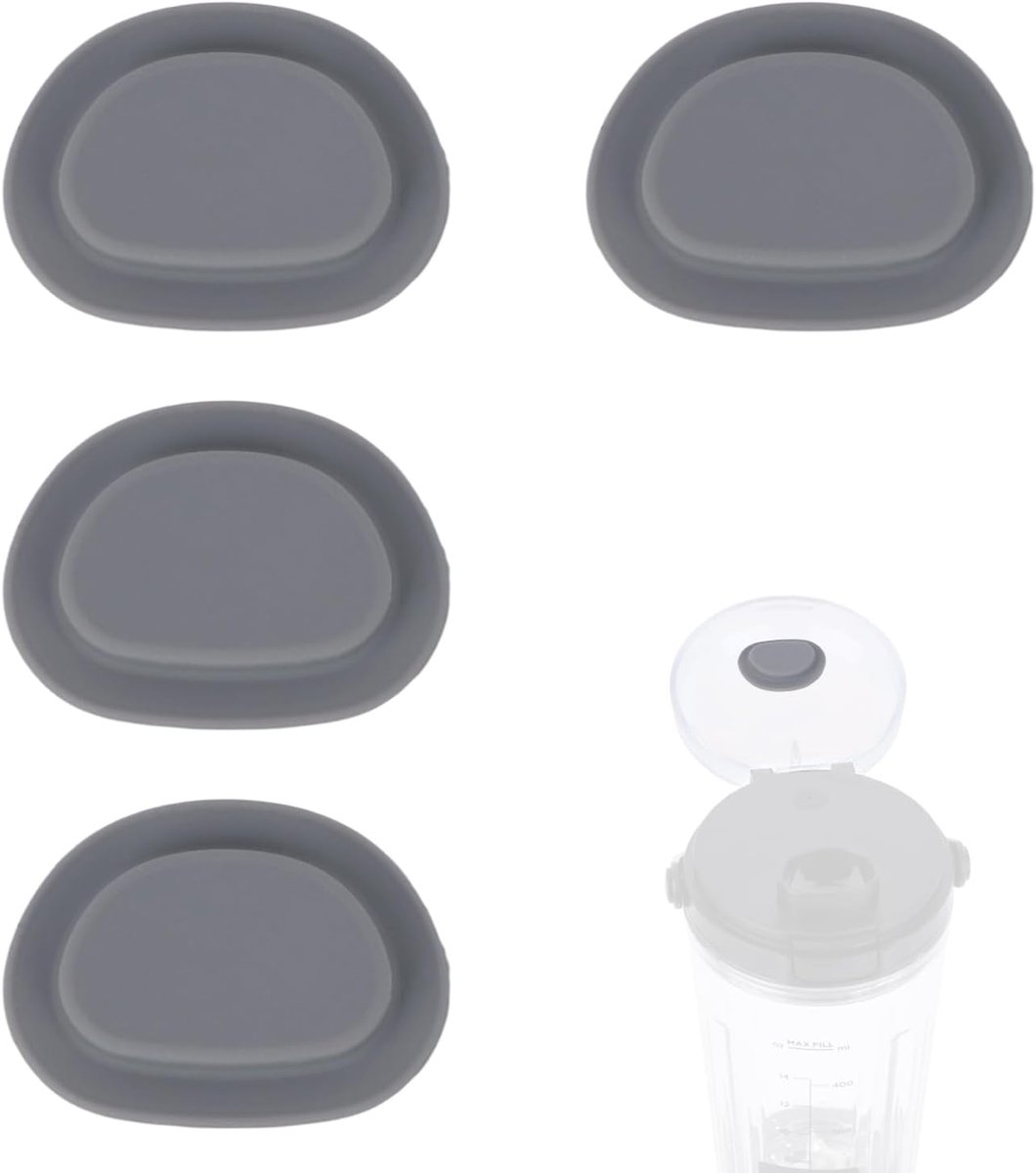 SnelShoppen - 4 Stuks Blender Spout Lid Plug 3cm - Lekvrije Deksel Pluggen voor Ninja BC151 Series - Donkergrijs - Ideaal voor Keuken en Dagelijks Geb
