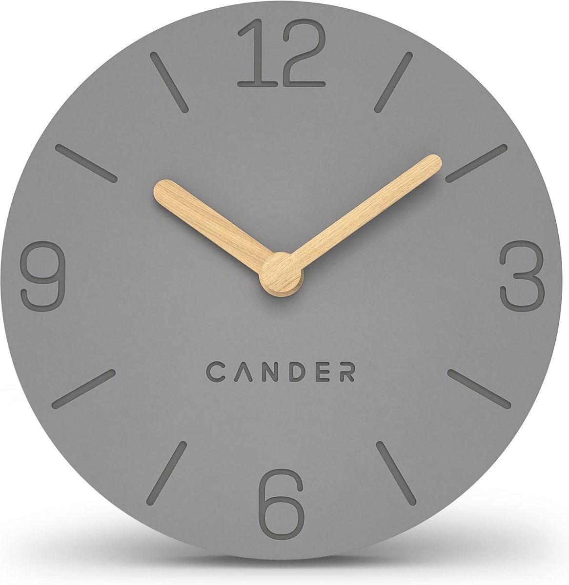 SnelShoppen - Vintage Tafelklok zonder Tikken 15 cm - Antraciet MDF - Batterij Aangedreven - Tijdloos Design met Eiken Houten Wijzers - Modern voor Wo