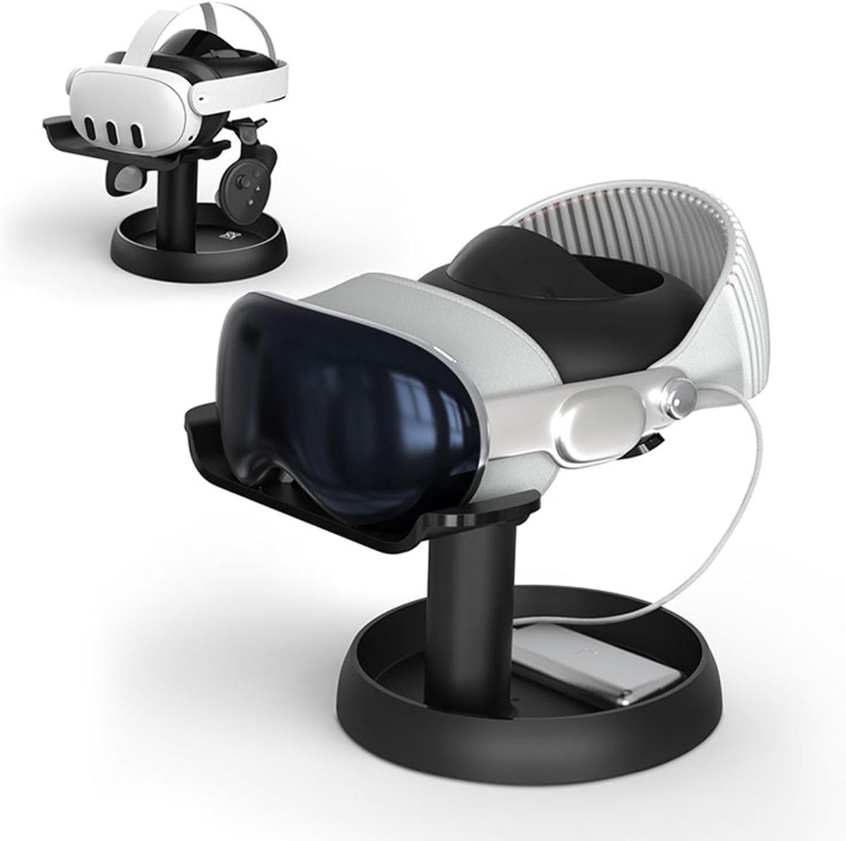 SnelShoppen - VR Headset Stand voor Vision Pro/PICO 4/PSVR 2/Meta Quest 3/Quest 2/Rift S - Sterke Display Stand voor VR Accessoires met Antislip Basis