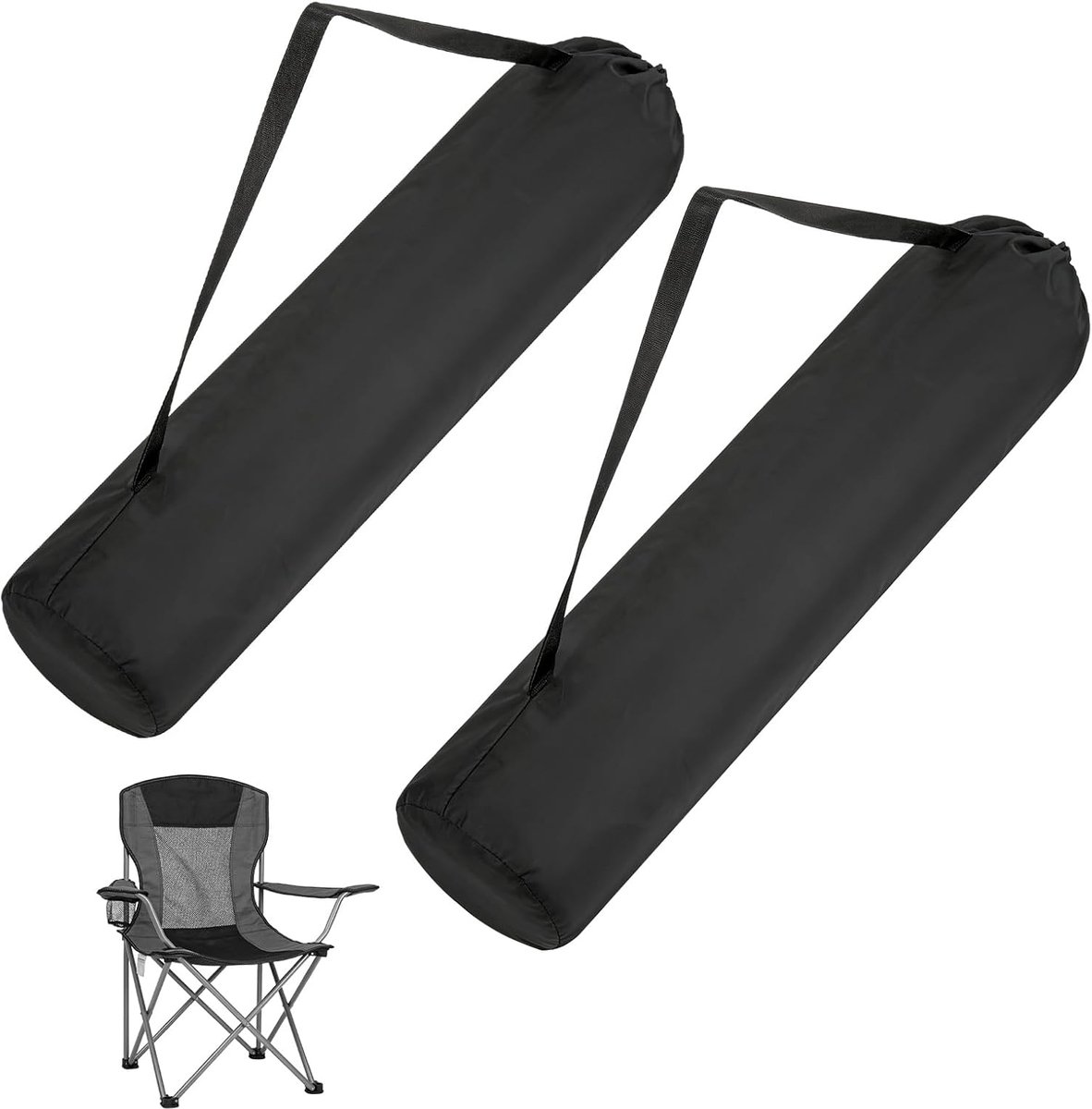 SnelShoppen - 2 Stuks 210D Polyester Camping Stoel Vervangtas, 39.3 Inch Grote Draagbare Opvouwbare Tas met 2 Schouderbanden voor Kamperen, Vissen, St