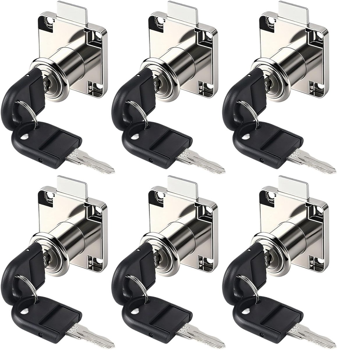 Veiligheidsdeurslot met Sleutel, 6 Stuks, Ideaal voor Kasten en Lades, 22mm Beveiliging en Gemak