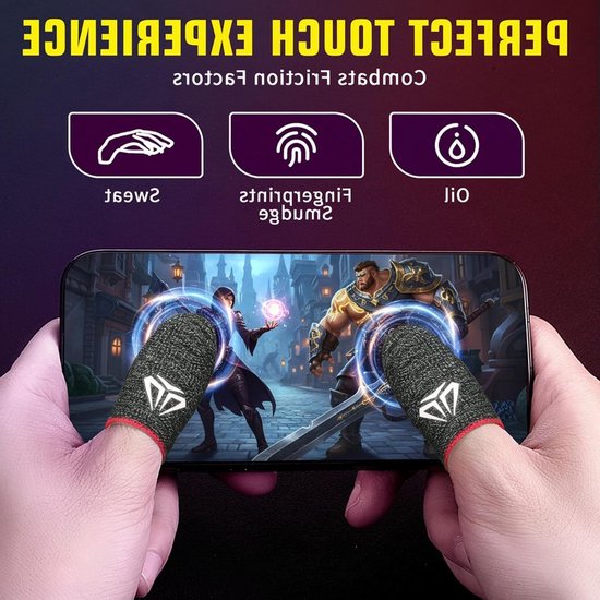 Ultradunne duimmouwen voor mobiel gamen, 4 stuks touchscreen vingermouwen, anti-zweet vingerhoezen voor telefoon en tablet — afbeelding 4