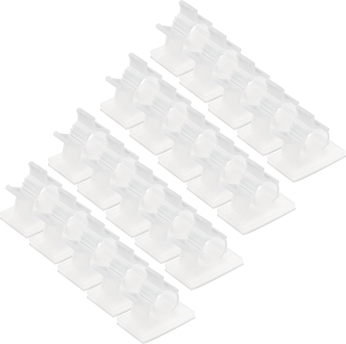 Thijox - 25 Stuks Kabelclips voor Kabelmanagement, Zelfklevende Nylon Kabelhouders, Verstelbare Organizers voor PC en Bureau, Transparant, 8-10 mm Dia