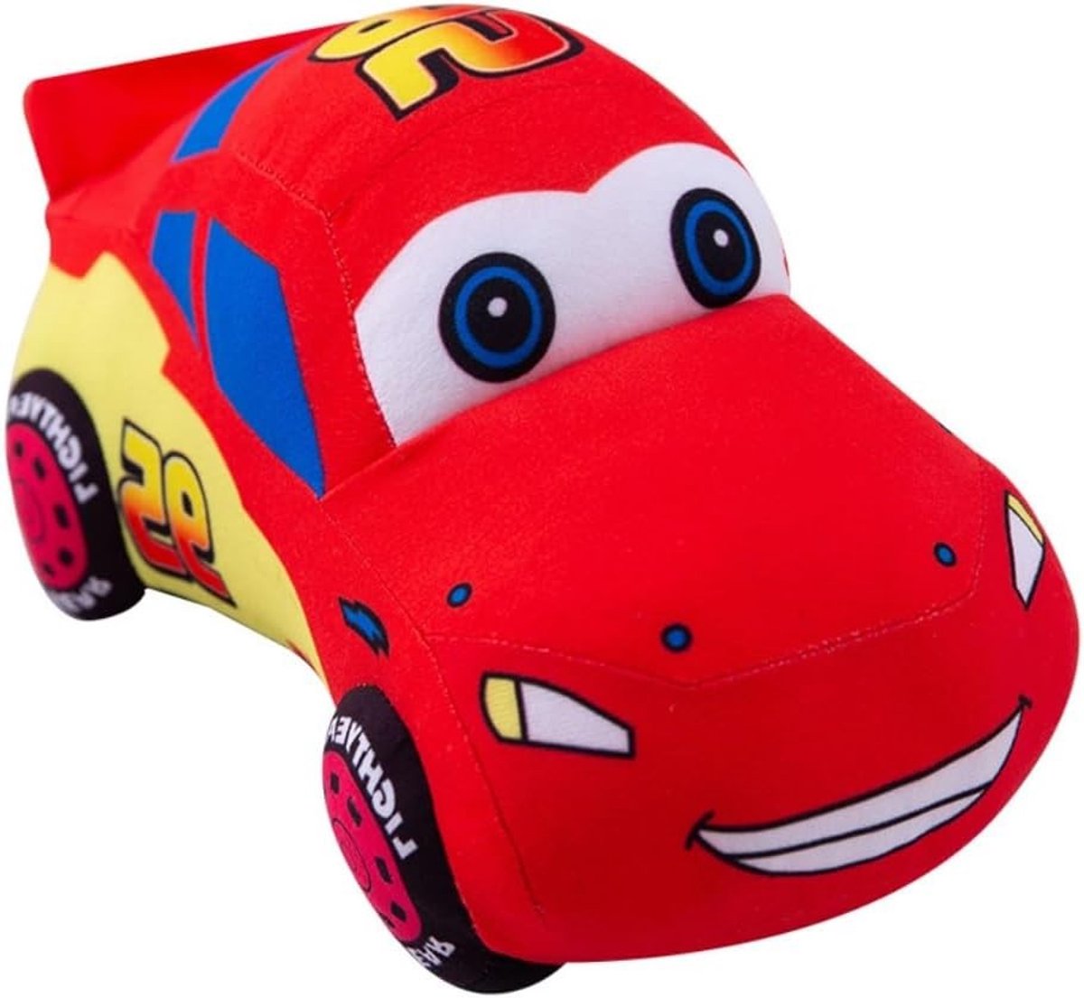 Schattige 24 cm auto knuffel, pluche kussen in raceauto-vorm, perfect als cadeau voor kinderen en verjaardagsfeestjes, ideaal voor knuffelen en spelen