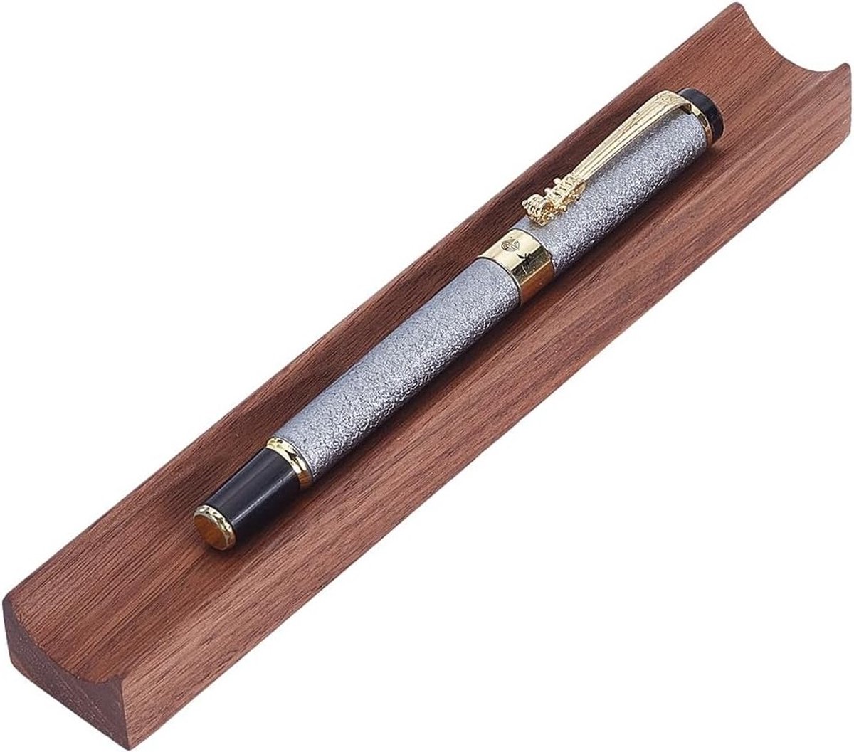 Enkel Walnoot Houten Pennendoos - Minimalistische Organizer voor Kantoor en Thuis, 20x3x2cm - Desk Decor, Schoolbenodigdheden, Retro Stijl