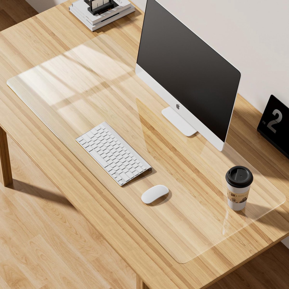 SnelShoppen - Transparante bureau onderlegger - Waterproof PVC bureau mat, antislip desk pad met ronde hoeken voor kantoor en thuisgebruik