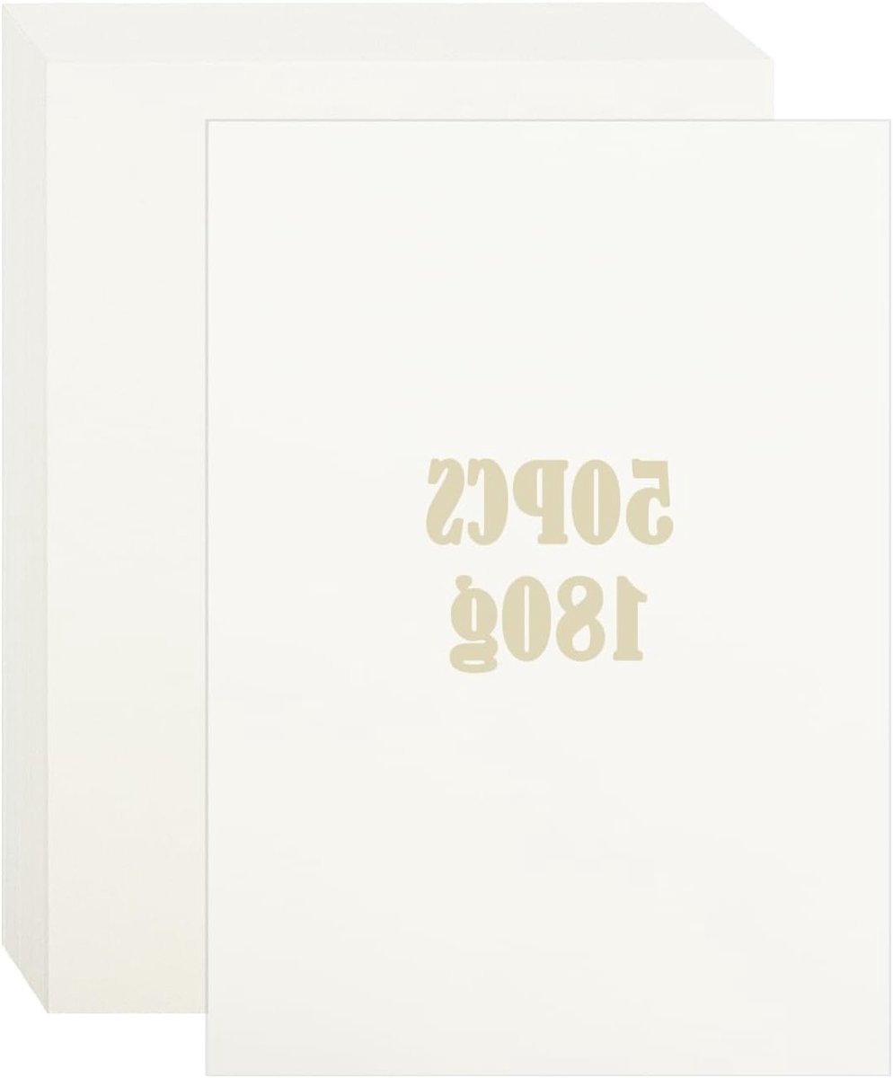 Beige A4 Card Paper 180g/m² - 50 Vellen voor Creatieve Projecten, Uitnodigingen en Kaarten, Geschikt voor Printer en Copier