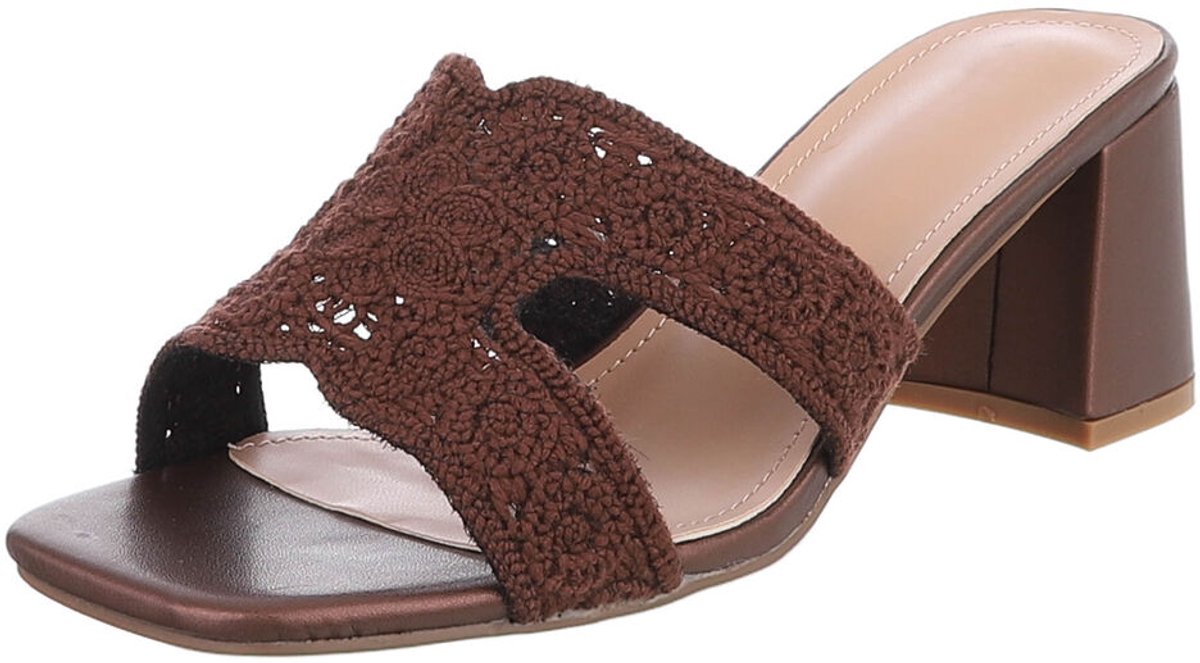 Dames slippers - blokhak - instapmodel Mt:40