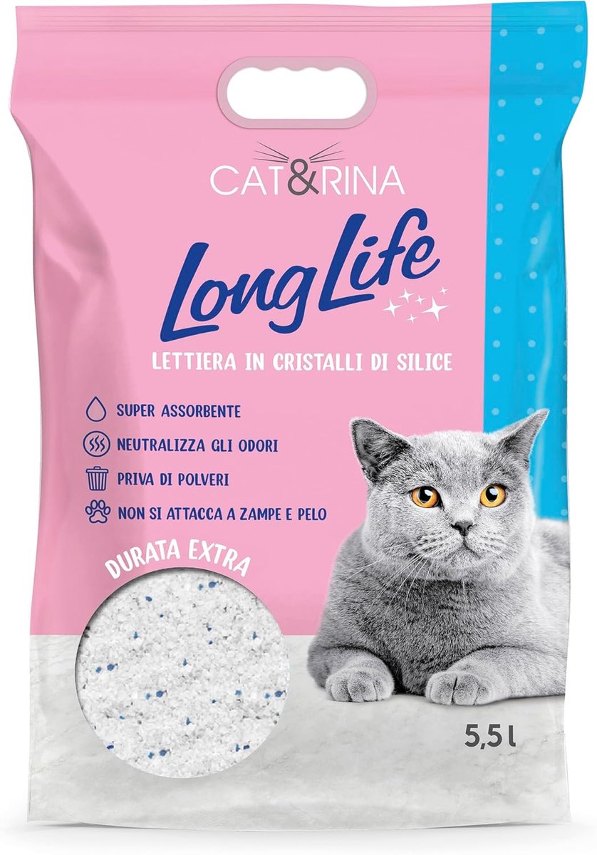 SnelShoppen - Super Absorberende Kattenbakvulling met Siliconen Kristallen, Stofvrij en Geurremmend, Hypoallergeen, 5.5L - Tot 30 Dagen Gebruik