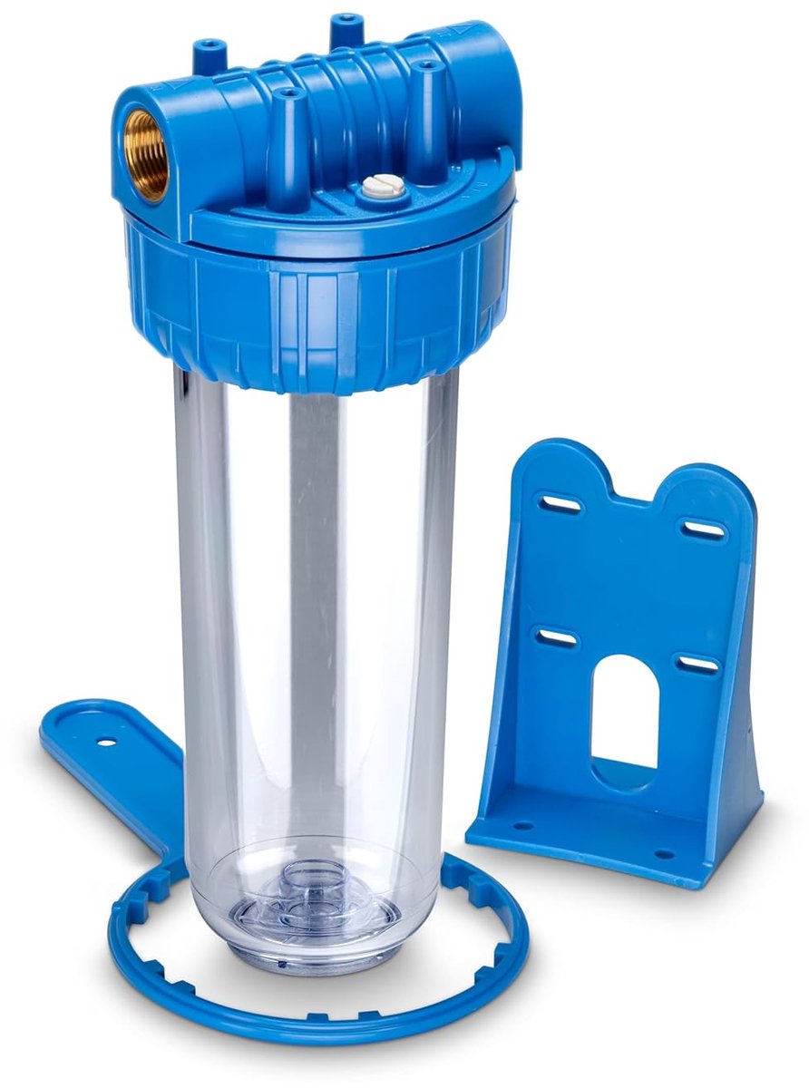 SnelShoppen - WK Complete Set met Vacuümcontainer, Waterfiltratie, 10 Inch | Inclusief Wandbeugel en Sleutel voor Montage