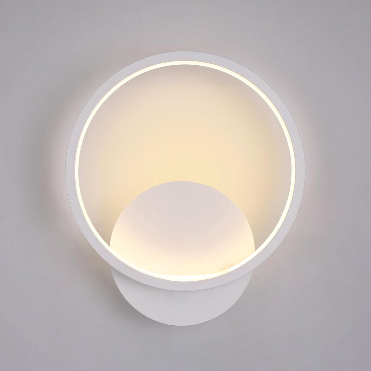 Riserva LED Wandlamp Rond - 12W - 1200 lm - Warm Wit - Witte Moderne Wandlamp - Ø23 cm - voor Hal, Trap, Gang en Balkon