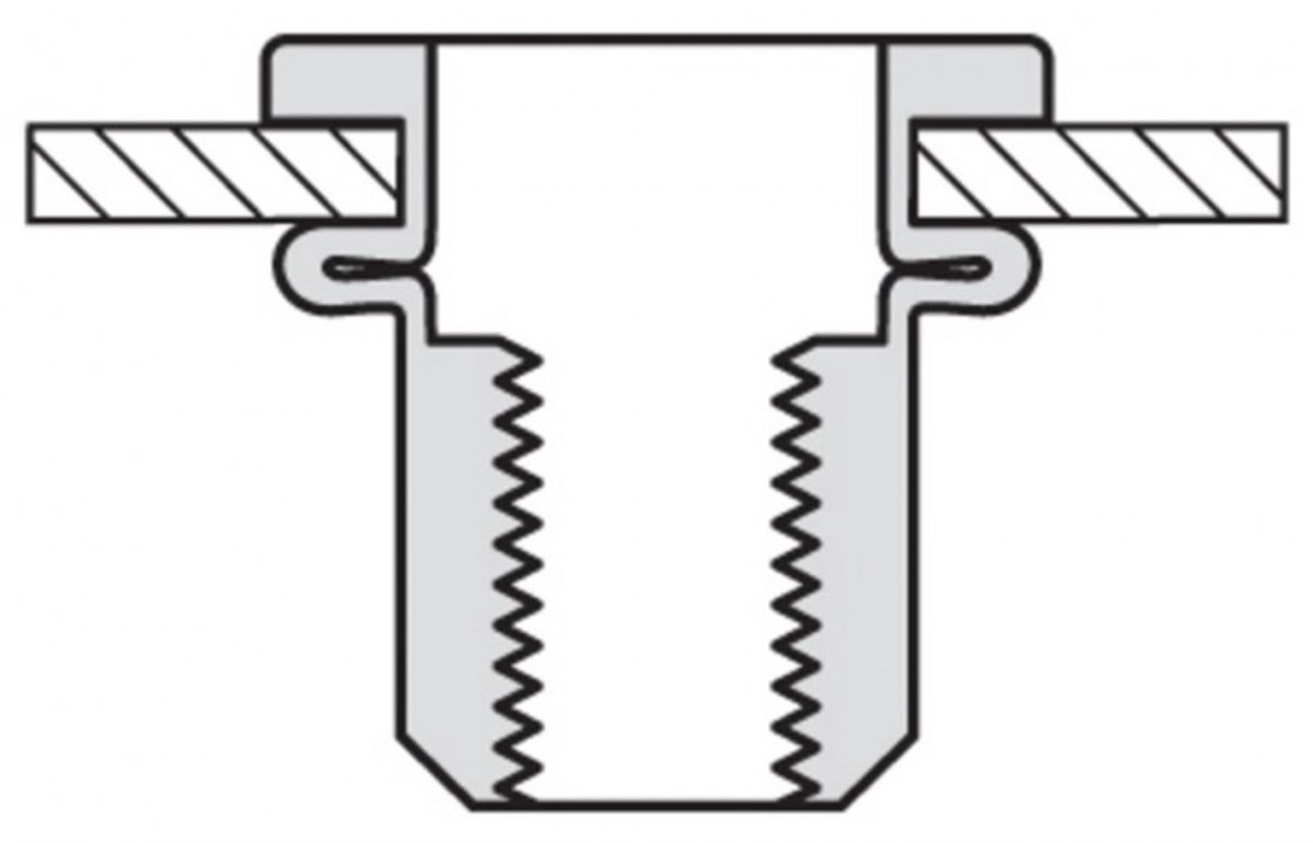 Masterfix Blindklinkmoer M6x16mm - RVS (A2) - cilinderkop (Per 250 stuks)