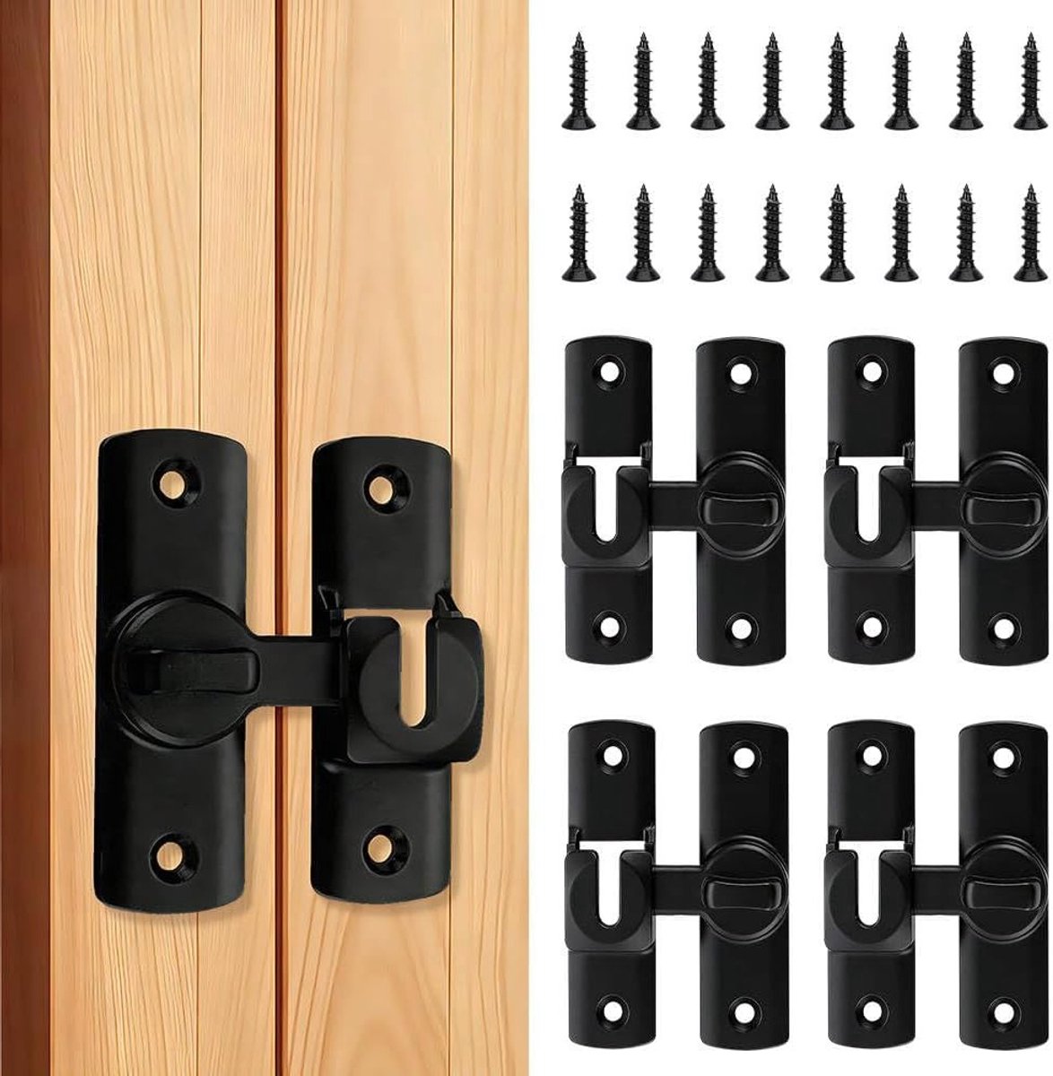 Veilige Deurslot en Raamslot Set - 4 Stuks voor Slaapkamers, Badkamers en Voordeuren - Ideaal voor Thuisgebruik en Bescherming van Uw Huis